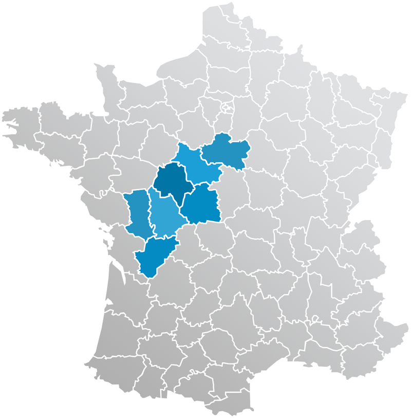 Carte de France, zone d'intervetion